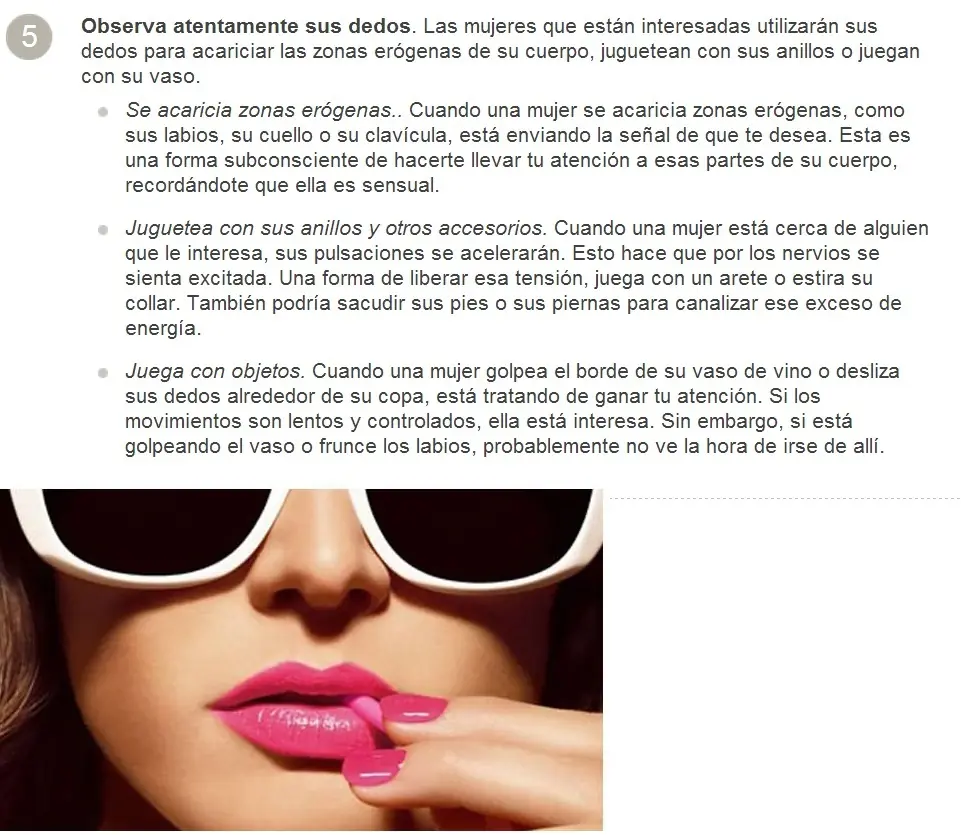 Como saber si una mujer te desea con sus gestos