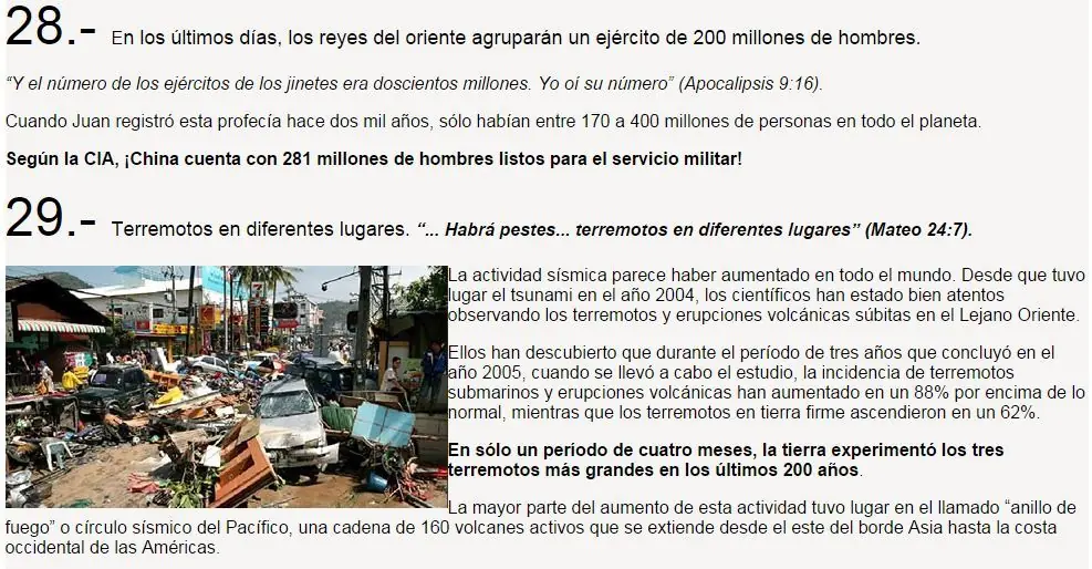 senales antes del fin