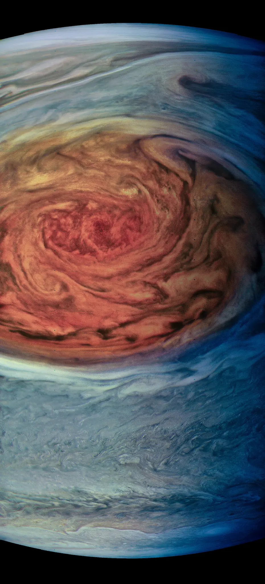 La Gran Mancha Roja de Júpiter vista por Juno