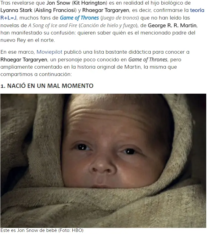 ¿Quién es Rhaegar Targaryen? Claves del padre de Jon Snow