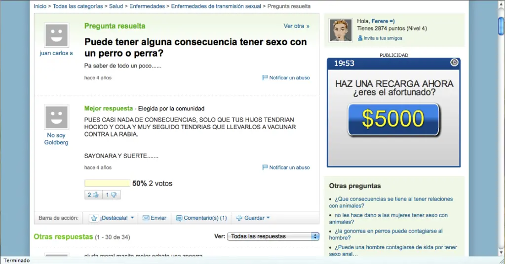 Yahoo Respuestas: preguntas graciosas (nunca antes vistas)