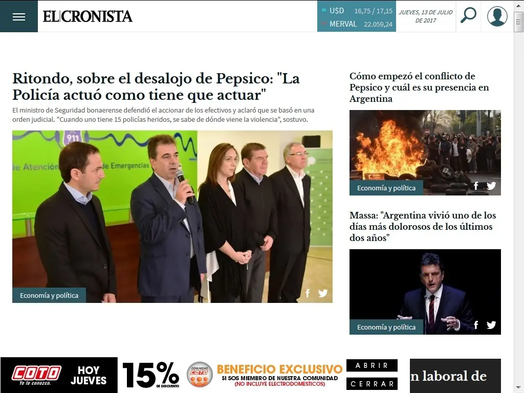 Blindaje mediático y represión en Pepsicó Blindaje mediático y represión en Pepsicó