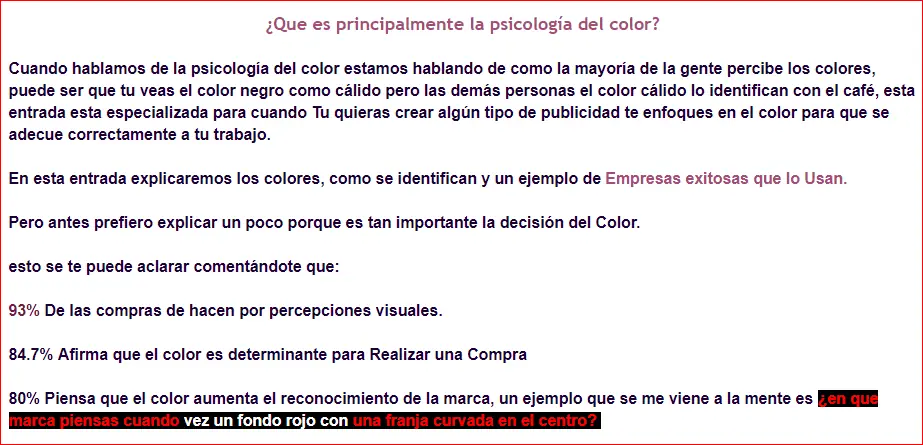 Hablemos de? La Psicología del color