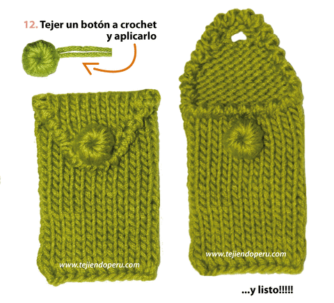 porta celular de crochet