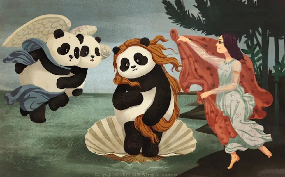 Reemplazar a los humanos con pandas en icónicas pinturas