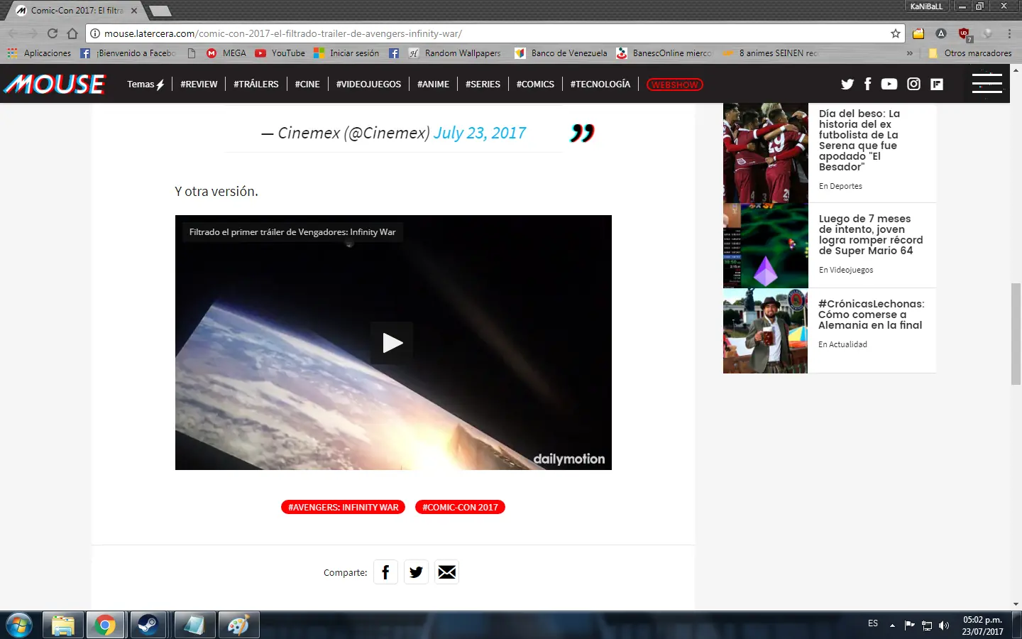 Se filtro el trailer de Avengers Infinity War ¿Que opinas?
