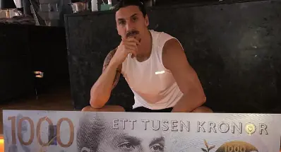 Zlatan fue inmortalizado en billete de 1.000 coronas suecas
