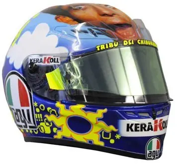 Todos los cascos de Valentino Rossi, desde 1996 hasta hoy.