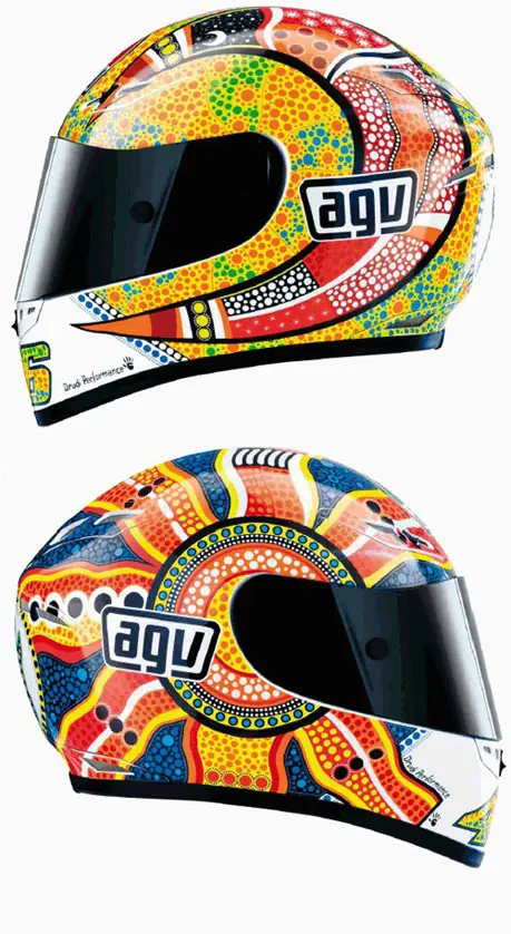 Todos los cascos de Valentino Rossi, desde 1996 hasta hoy.