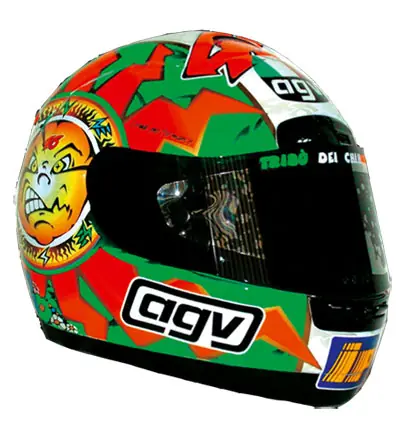 Todos los cascos de Valentino Rossi, desde 1996 hasta hoy.