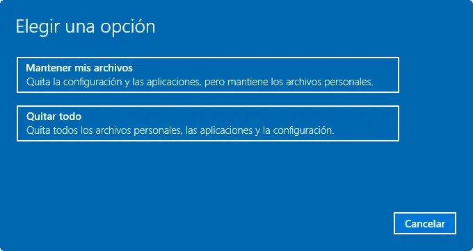 restaurar windows 10