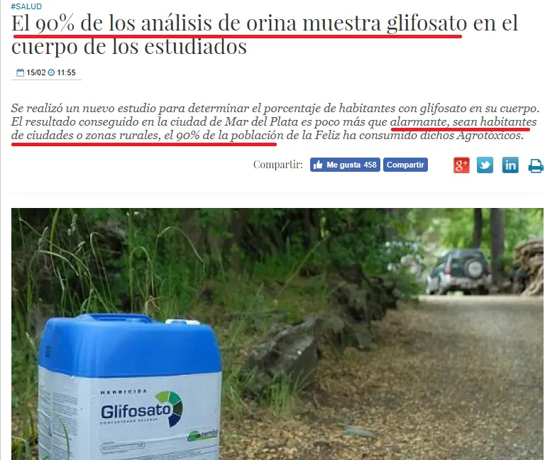 Investigacion propia: 40 millones de argentinos envenenados