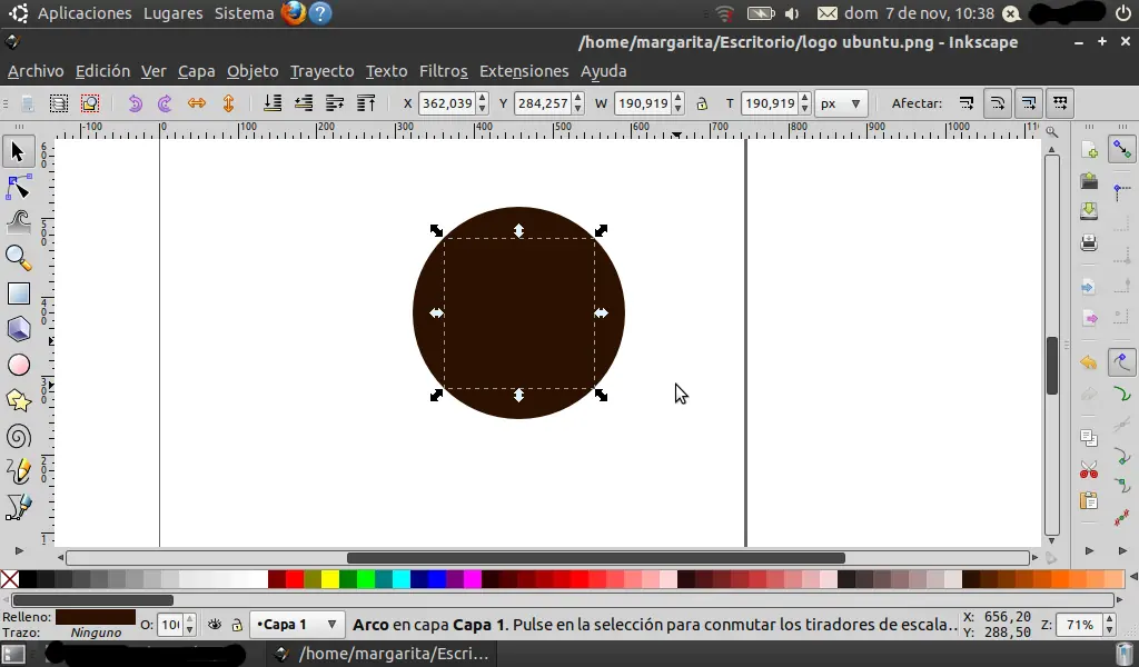 Logo de ubuntu en Inkscape