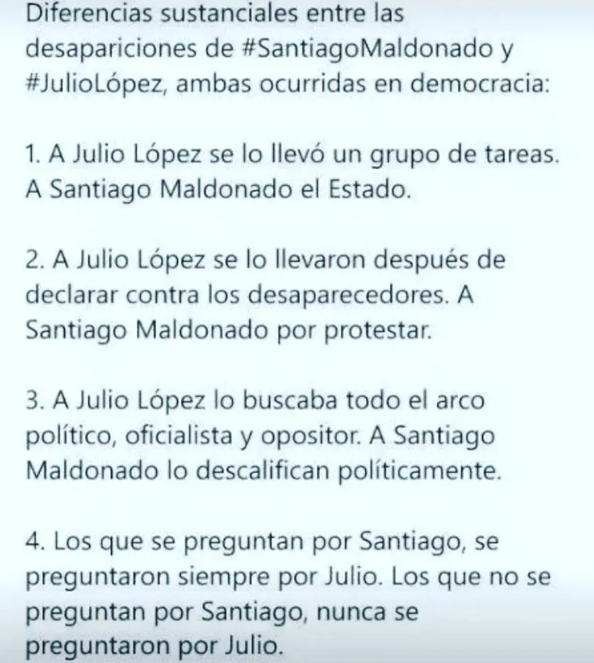 Julio López y Santiago Maldonado: Diferencias y semejanzas