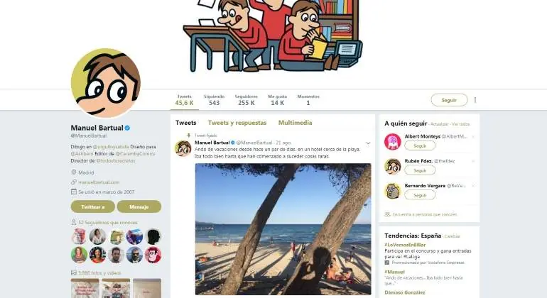 Lee la misteriosa historia de ManuelBartual furor en Twitter