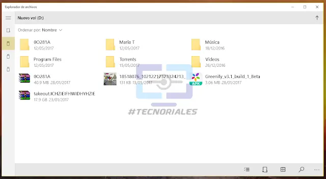 Explorador de archivos oculto de Windows 10 Creators Update