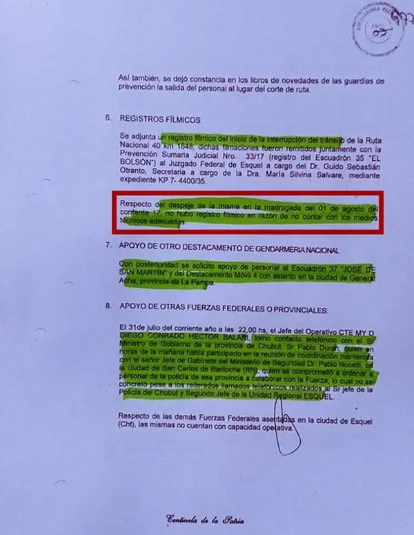 Gendarme filmó la represión y contradice un informe oficial