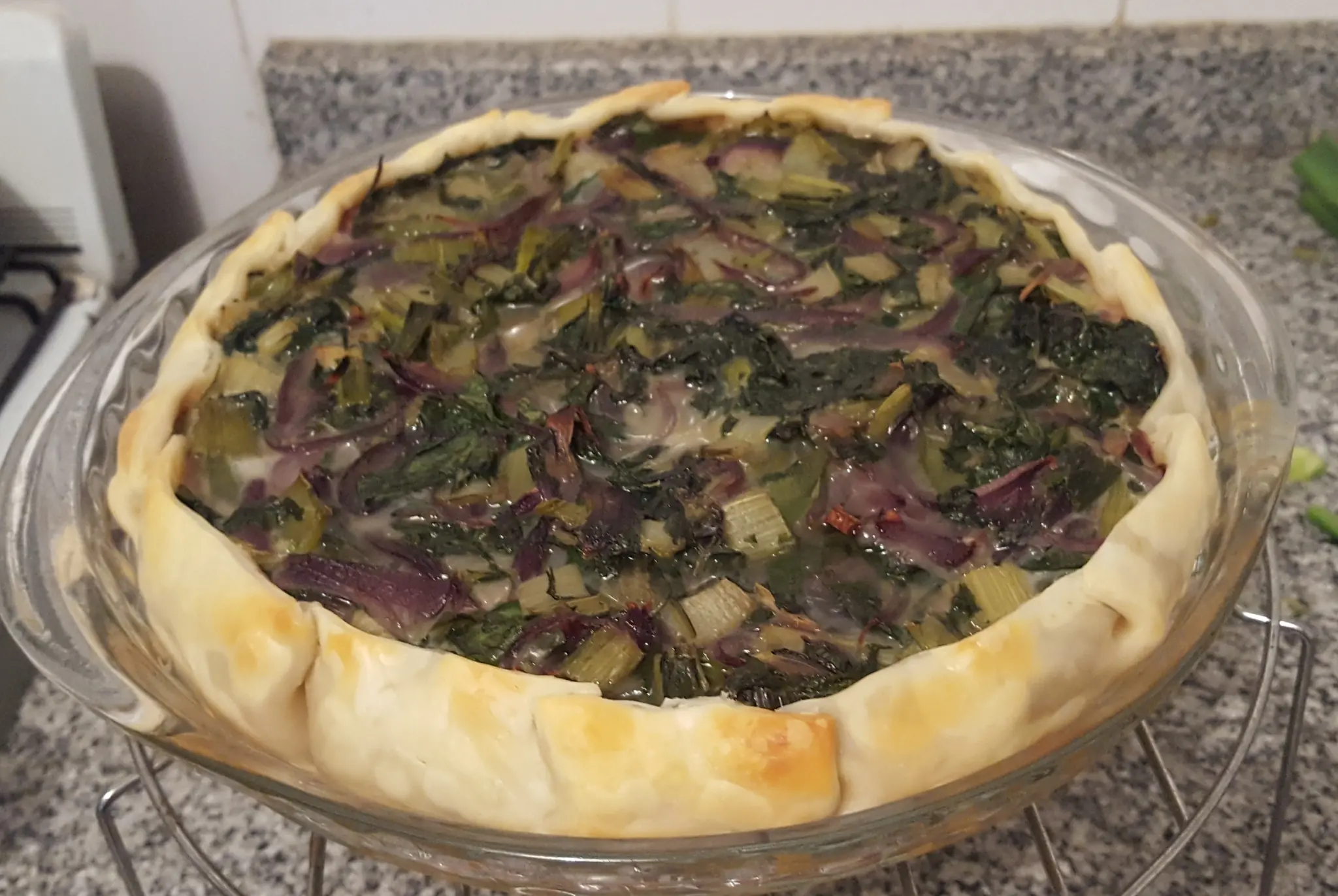 Tarta de acelga y vegetales (quiche)