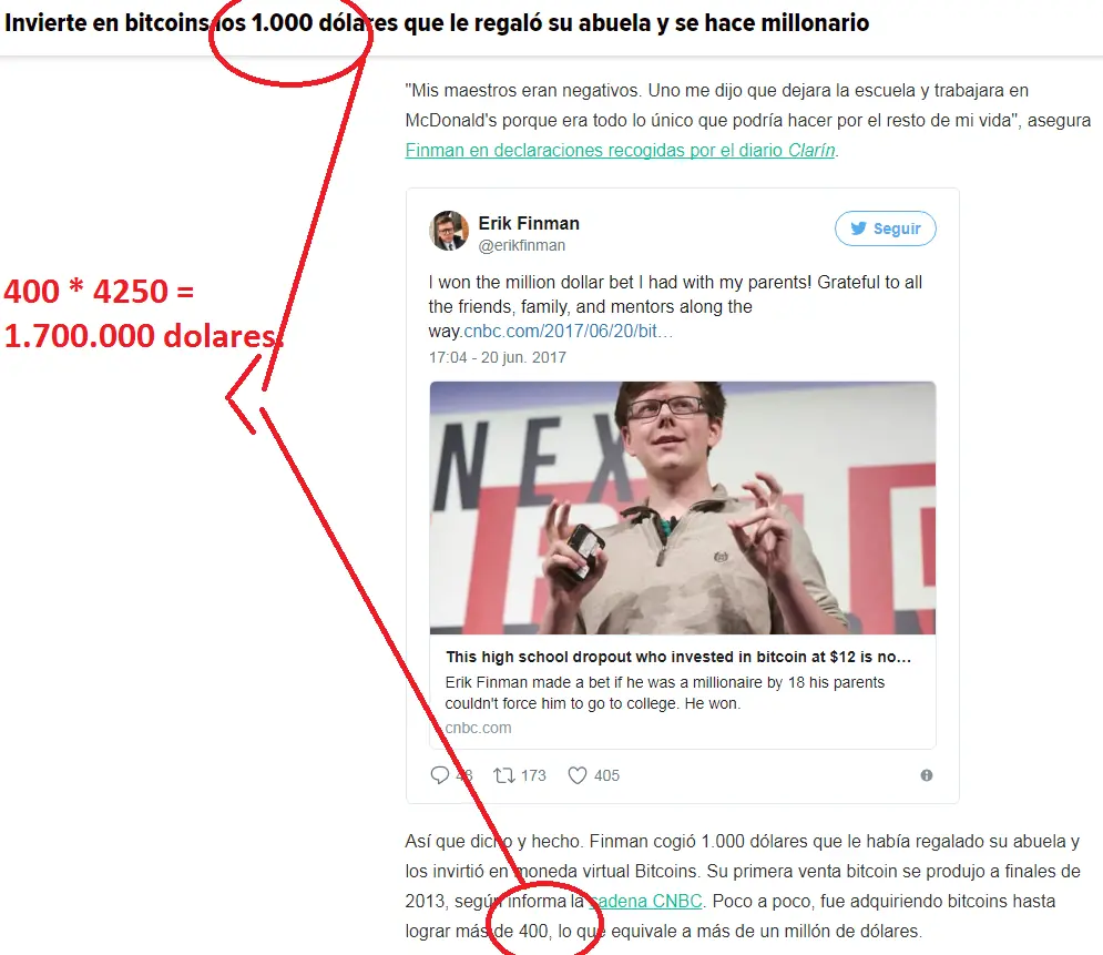 Invertí en Bitcoin y soy millonario