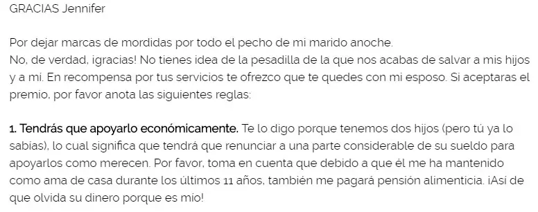 Su esposo fue infiel y le dedica un mensaje a la amante