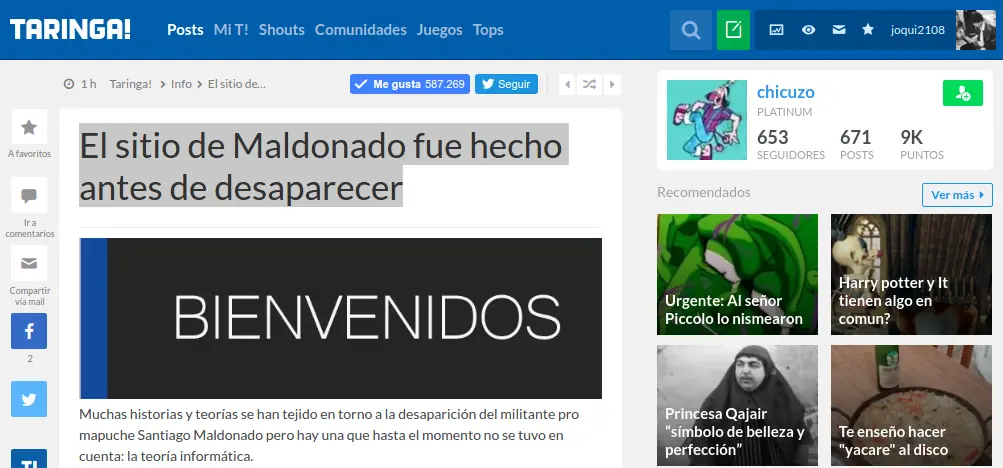Desmintiendo sitio Maldonado fue hecho antes de desaparecer
