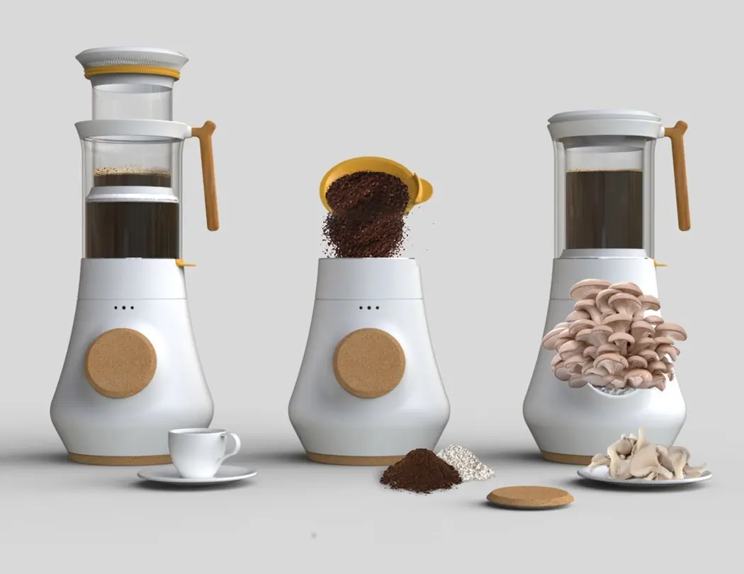 La cafetera HIFA cultiva hongos con los restos del café