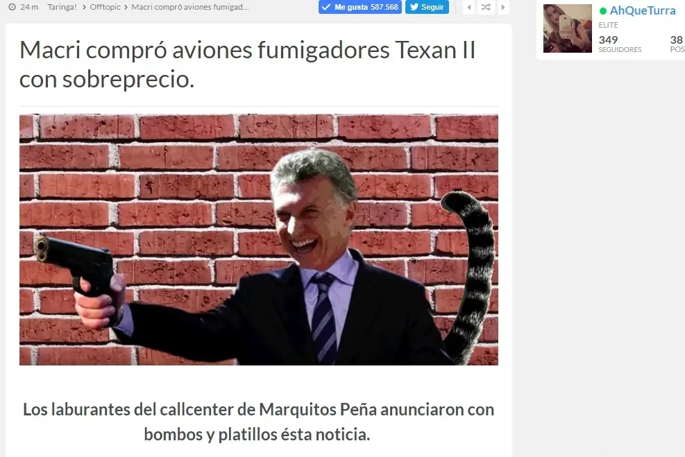 Macri compro aviones fumigadores