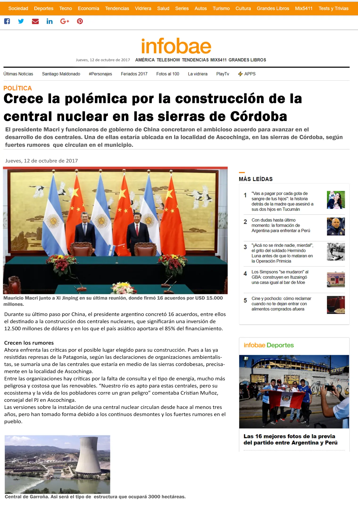 ¿Central nuclear en las Sierras de Córdoba?