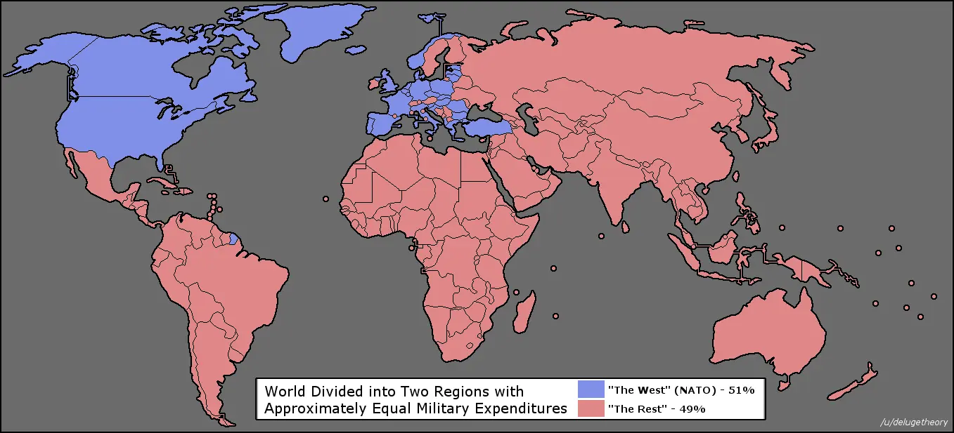 El mundo dividido en la mitad según el gasto militar