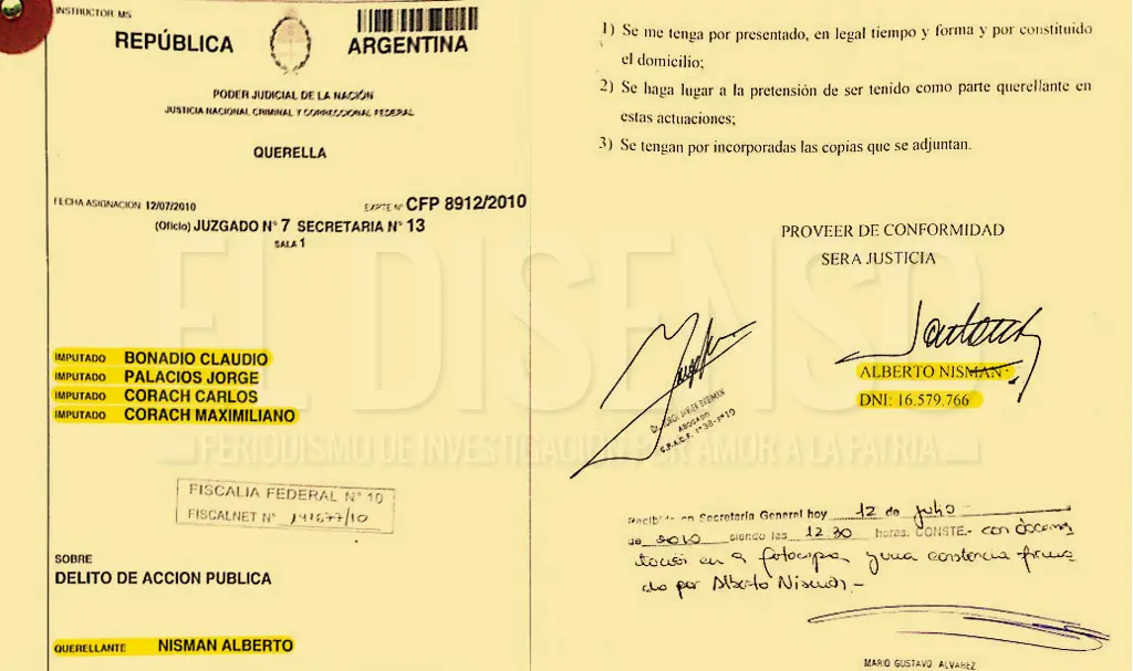 Hagamos top a la denuncia que Nisman le clavó a Bonadio