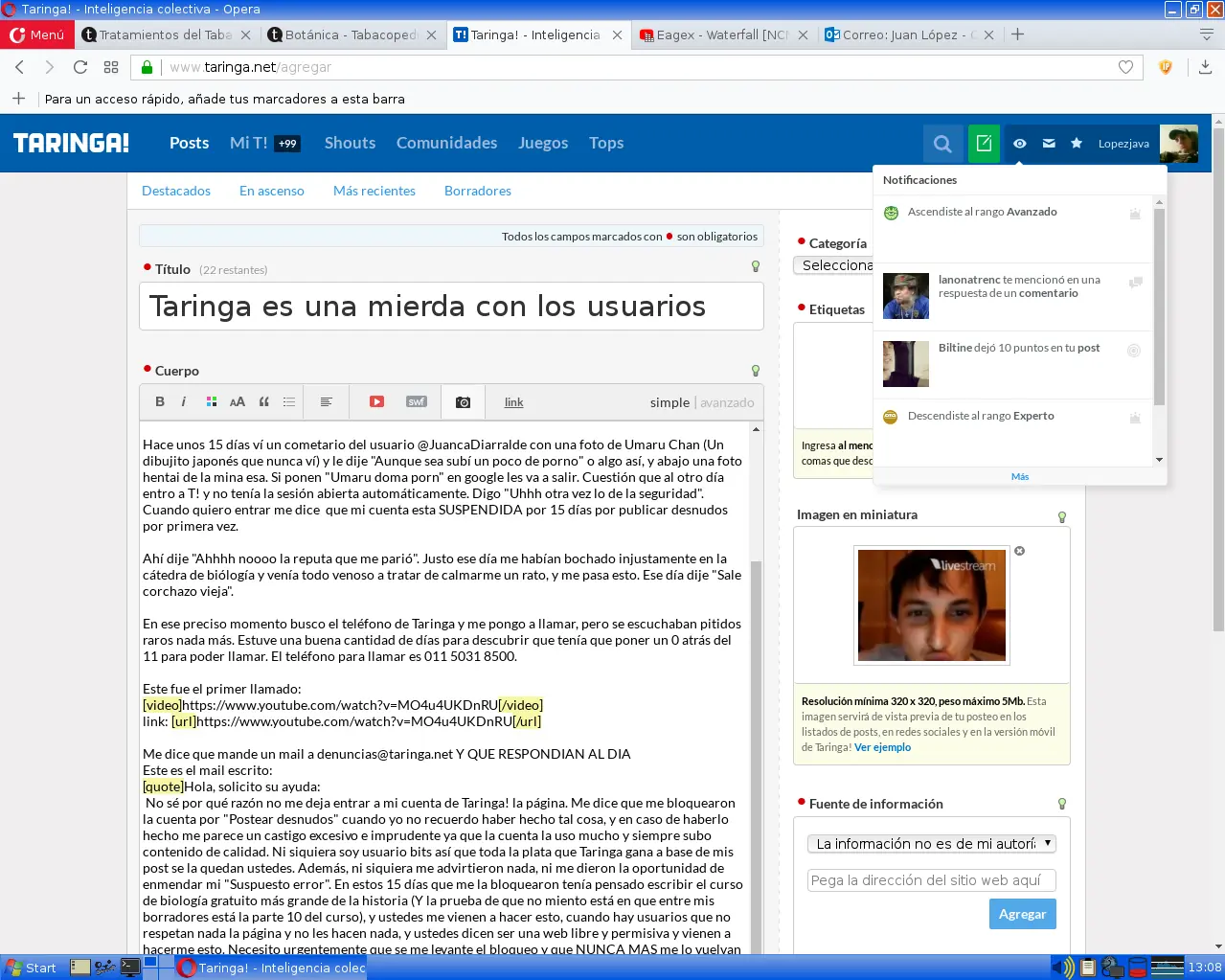 Taringa se recontra caga en vos (Soy Lopezjava)