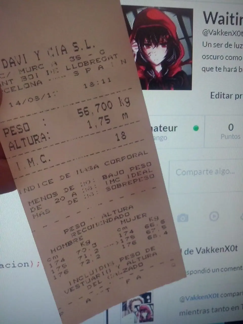 Podría ser modelo pero no [bajo peso]