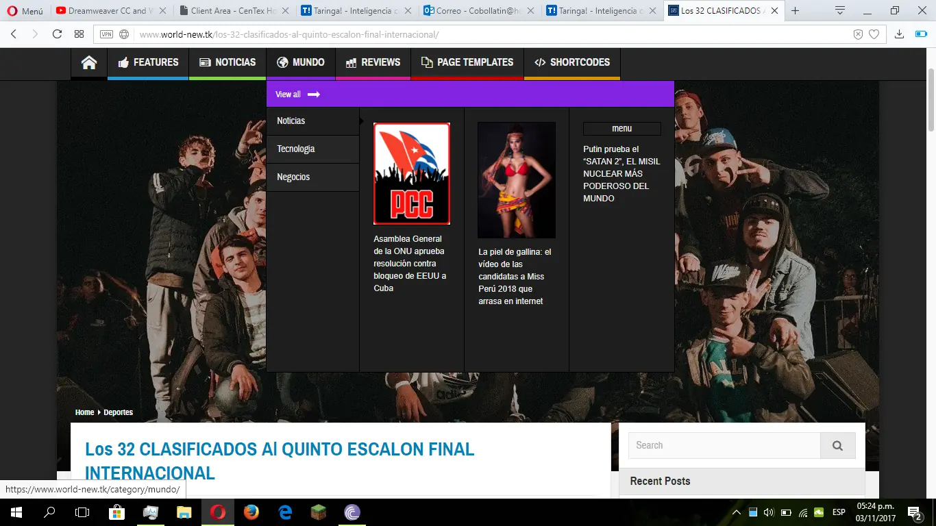 Estoy creando una web de noticias