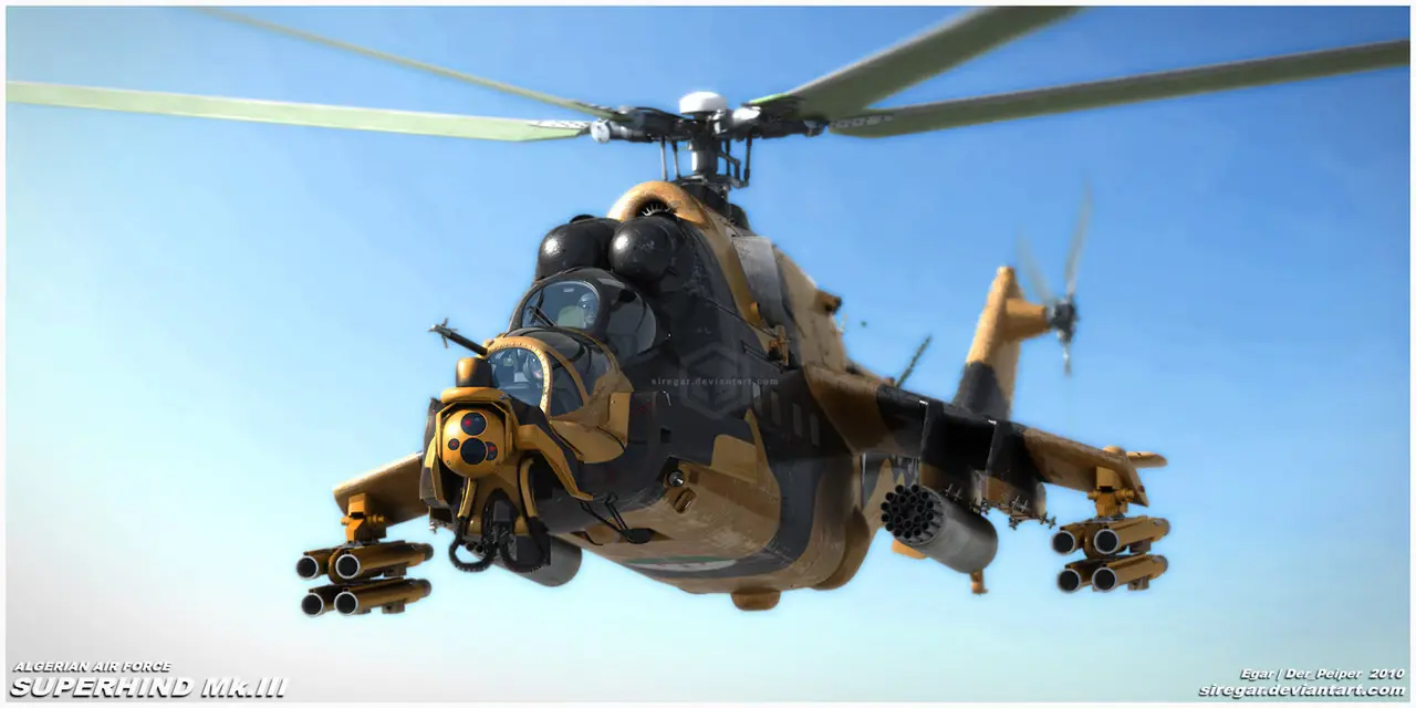 Top al helicoptero de ataque anti-terrorista MIL MI24