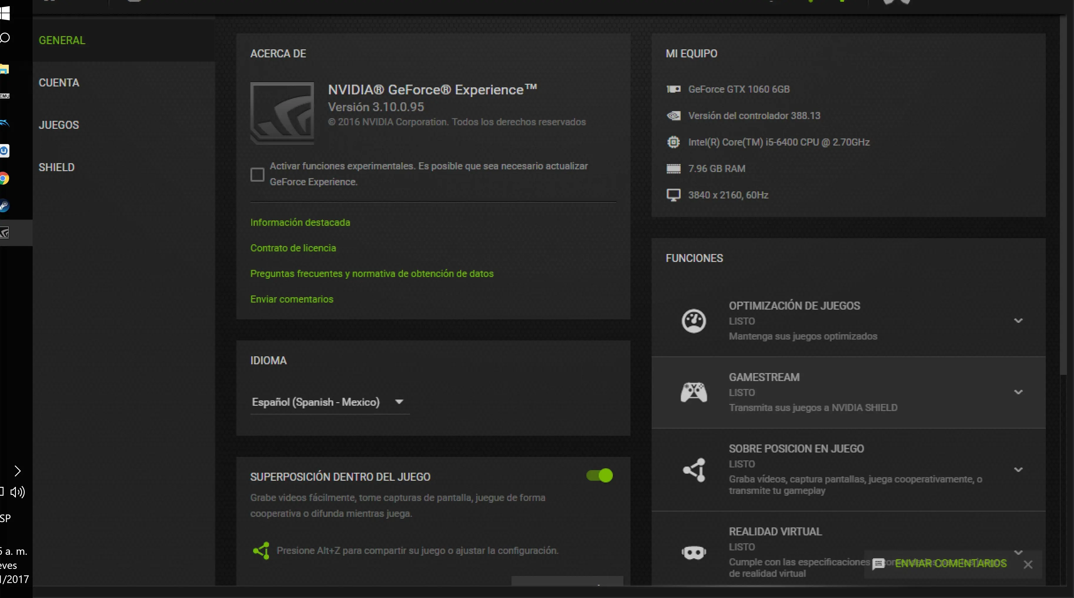 GTX 1060 4K 5 juegos