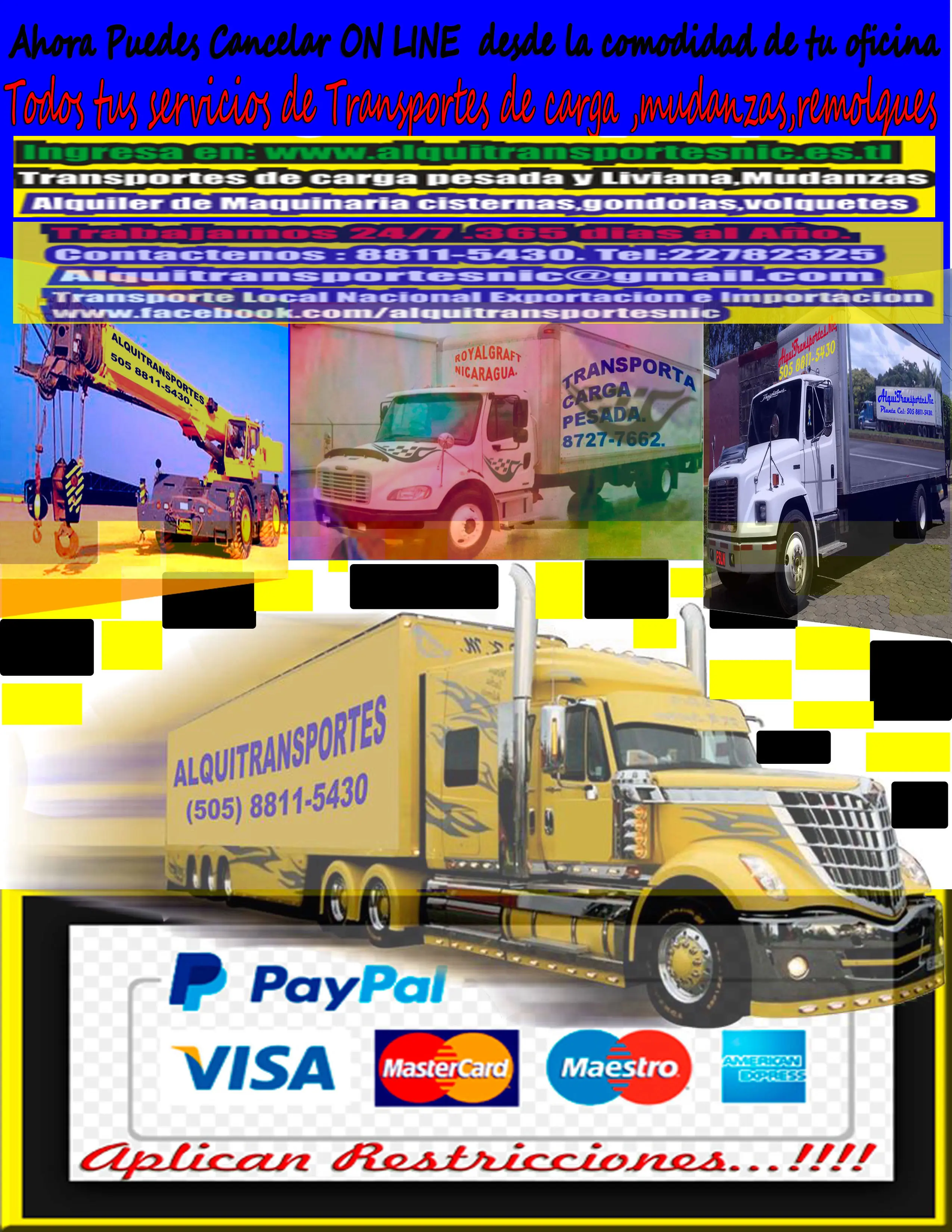 Paga ONLINE todos tus servicios de transportes en Nicaragua
