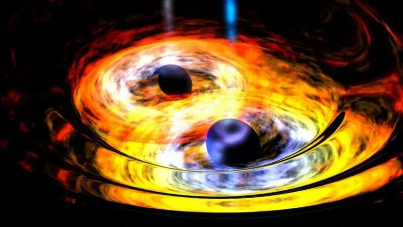 Colisión catastrófica de dos agujeros negros supermasivos