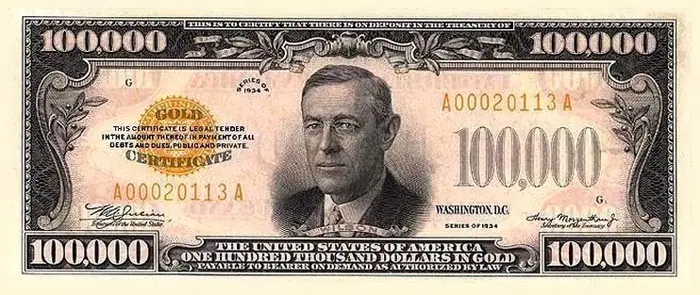 5 Billetes de dólares de cifras elevadas que ya no existen