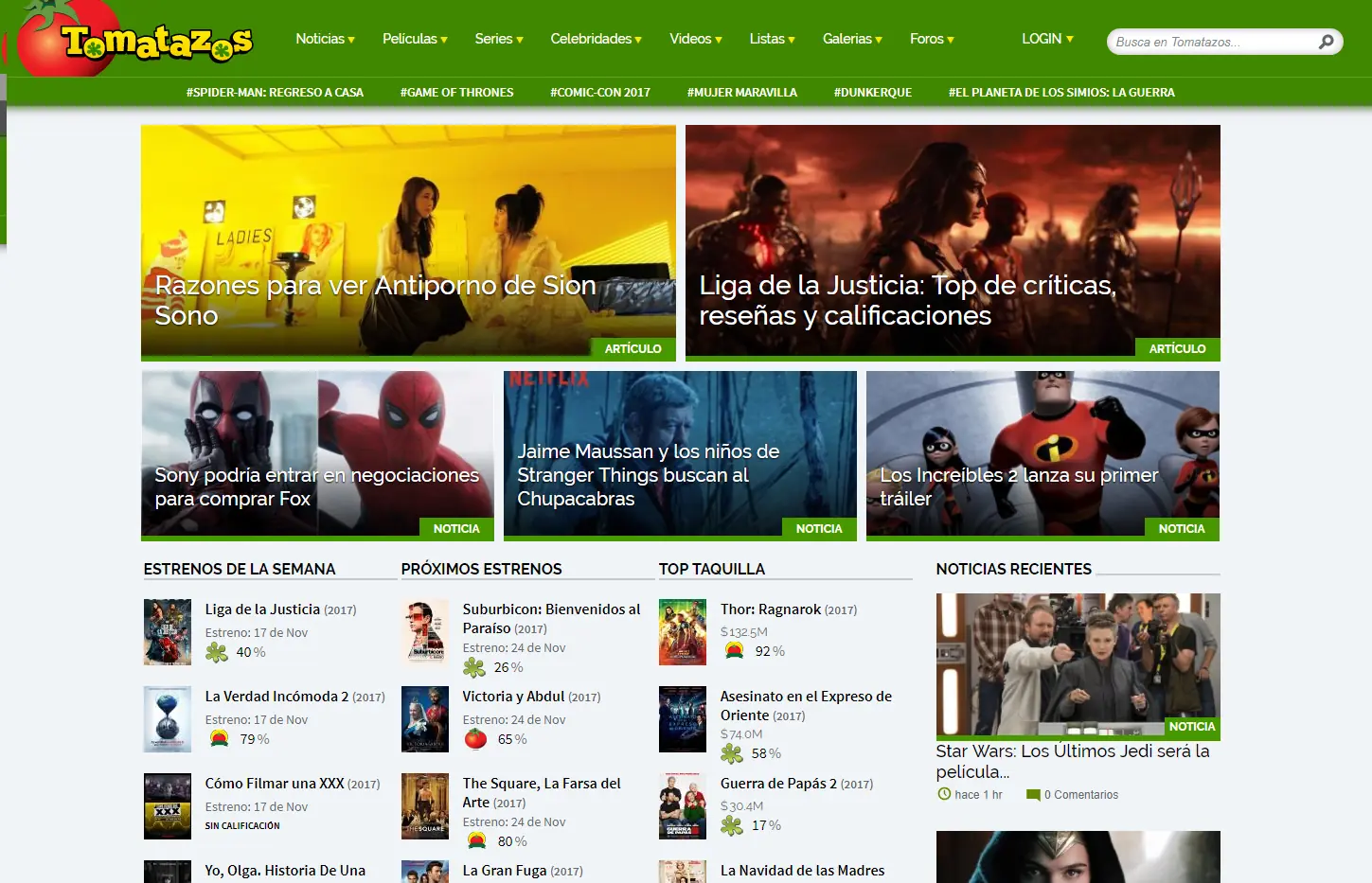 Cayo opereta de Rotten Tomatoes a "Liga de la Justicia"