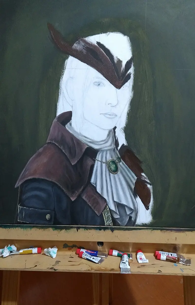 Pinté "retrato" de Lady Maria de Bloodborne (óleo)