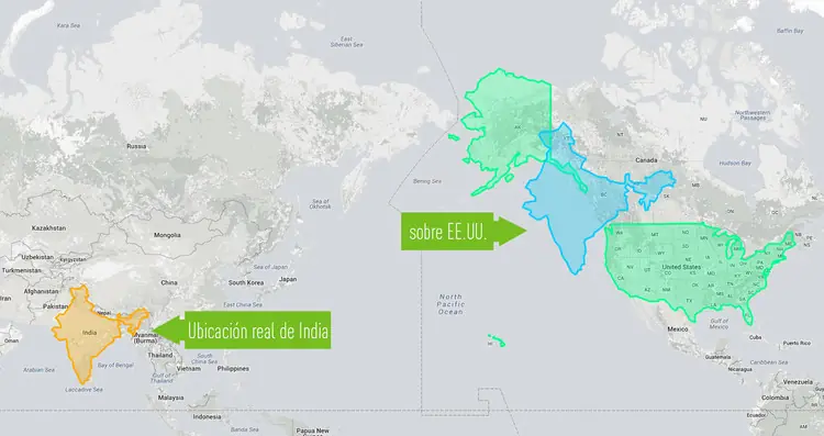 Tamaños reales de los países