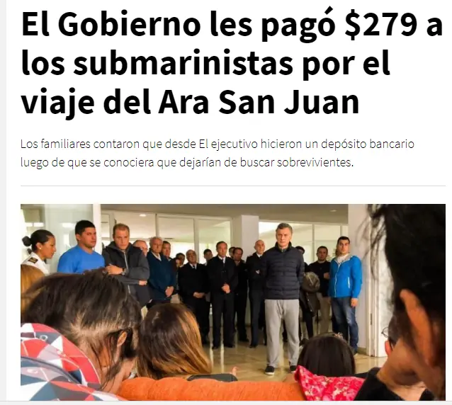 Video: $ 279 pesos para los "heroes" del Ara San Juan