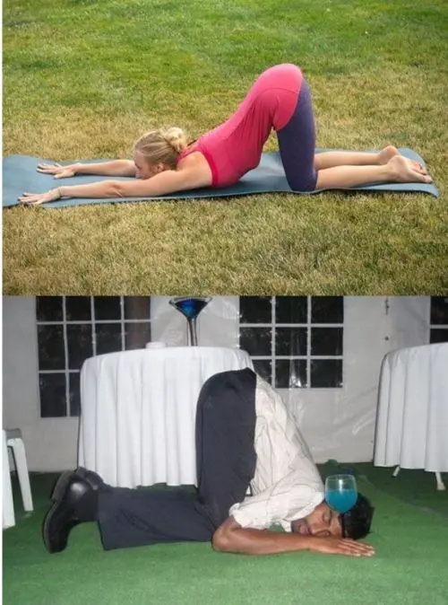Borrachos que dominaron a la perfección las poses de yoga