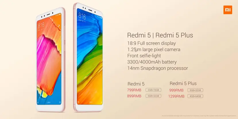 Xiaomi se pasa a los 18:9 de pantalla con su Redmi 5