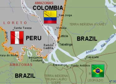 Trifinios en Centro y Sudamérica