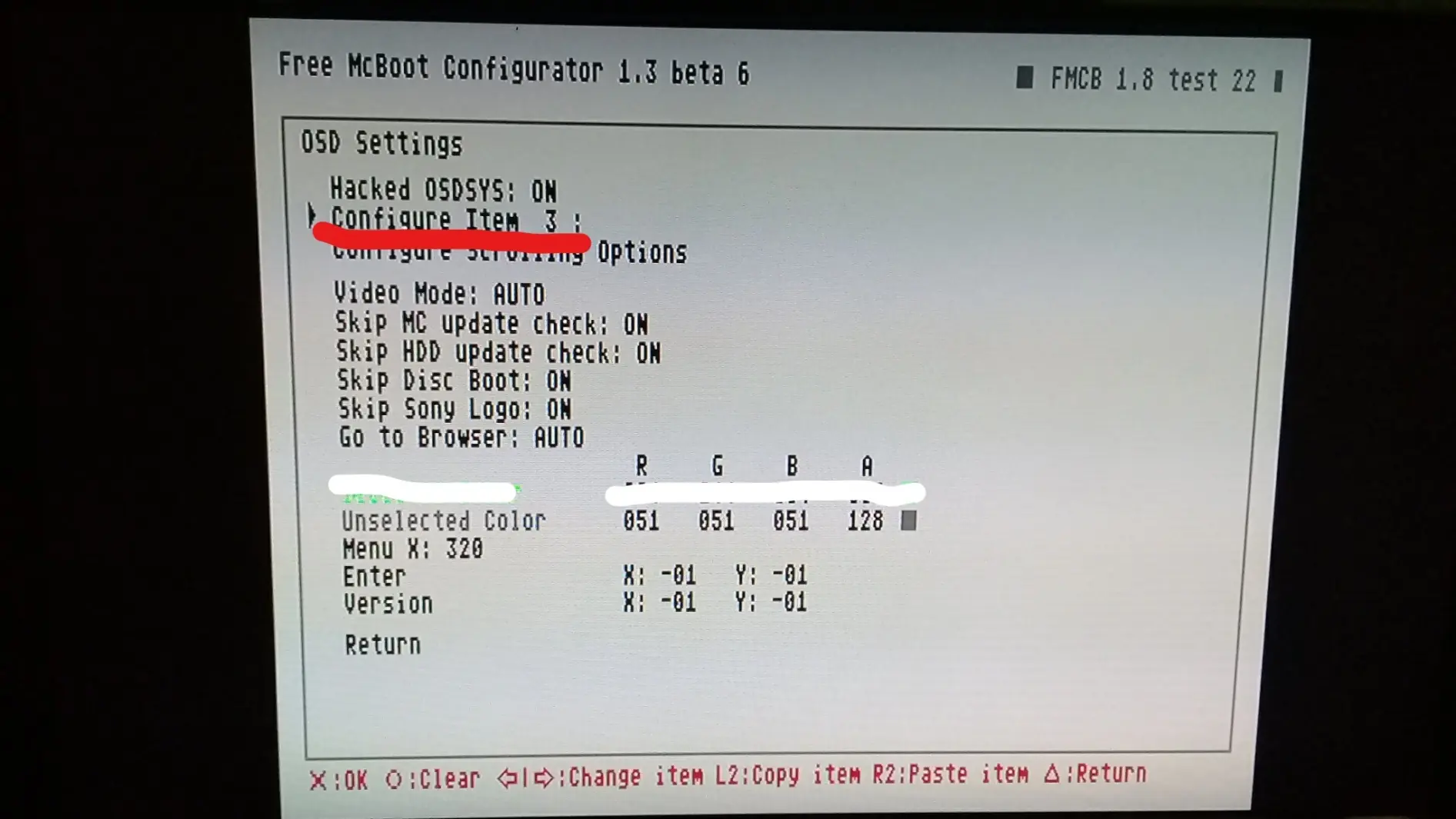 Power OFF en menu de ps2