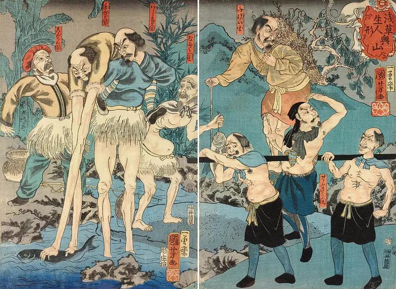 Utagawa Kuniyoshi. Paneles y dípticos período Edo