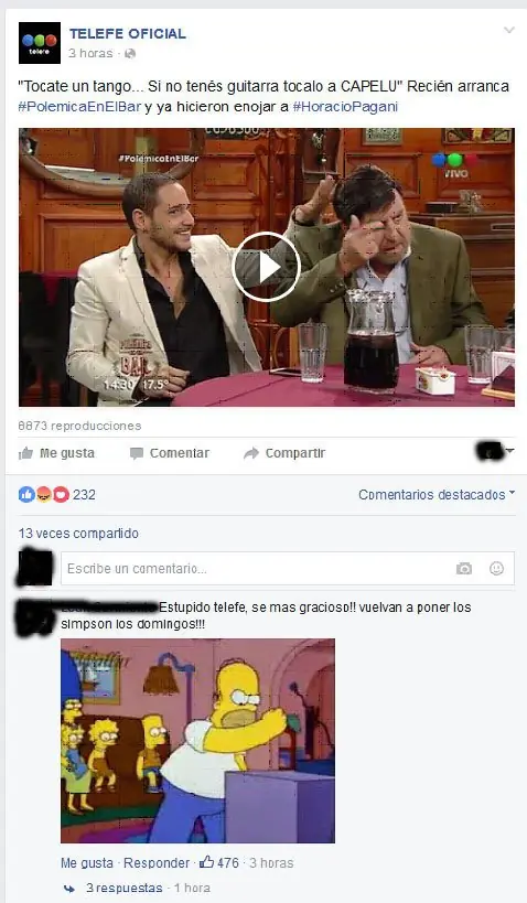 Te acordas cuando le reclamaron a telefe por los simpsons