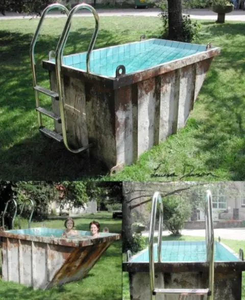 Personas q demostraron ser genios al armar su propia piscina