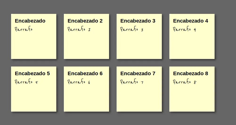 Crear notas adhesivas con HTML5 y CSS